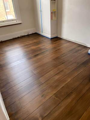 Dark Stained Floor Finishing